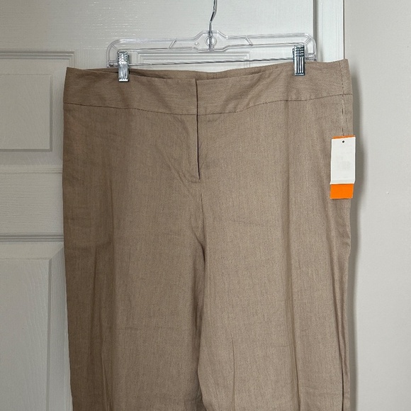 Brand New Cynthia Steffe Linen Blend Flax Trousers Pants Size 16 Straight Leg - Picture 3 of 7